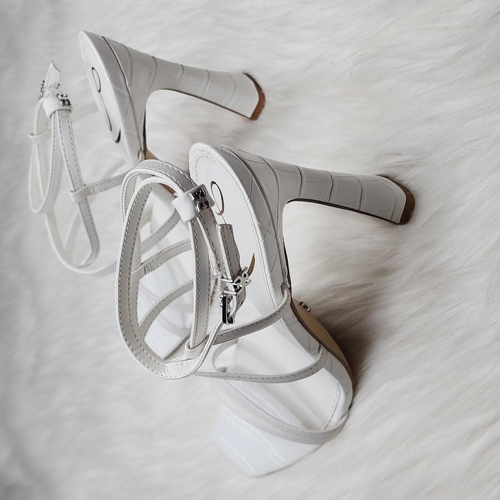 Sam Edelman Lela Strappy High Heels White Leather New In Box - Picture 14 of 17